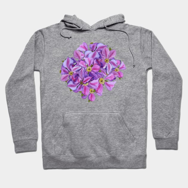 Clematis Flower Hoodie by Kirsty Topps